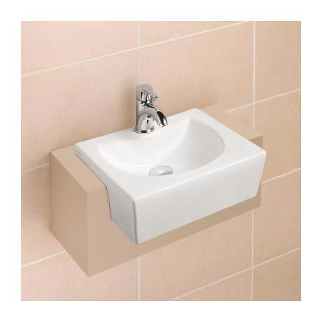 Valero 420 1 Tap Hole Semi Recessed Ceramic Basin - 231831