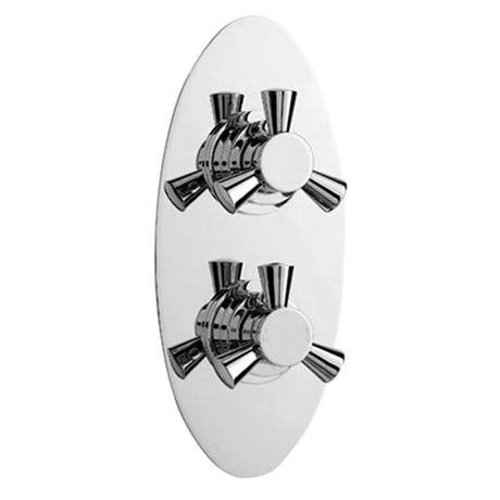 Vienna Twin Shower Valve with Built-in Diverter Oval Plate