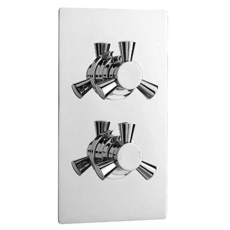  Vienna Concealed Thermostatic Twin Shower Valve with Square Plate