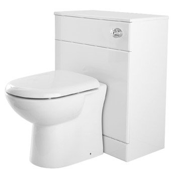 Alaska 300mm High Gloss White BTW WC Unit w/ Cistern & Soft Close Seat