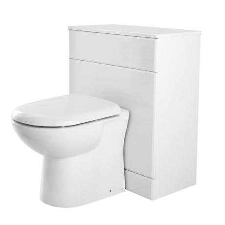 Alaska 500 x 300mm High Gloss White BTW WC Unit w/ D-Shape Soft Close Seat