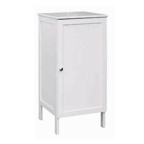 White Wood Floor Cabinet with Two Inner Shelves - 1600963