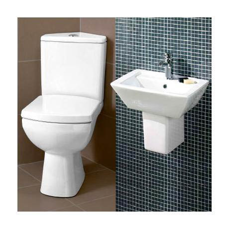 Zeto CC SP Pan & Corner Cistern Cloakroom Suite