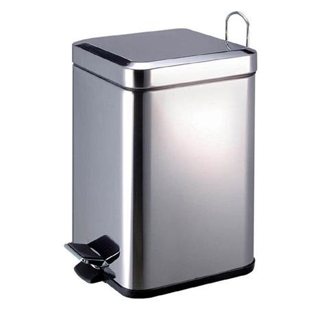 Stainless Steel 6 Litre Square Pedal Bin - 0506405