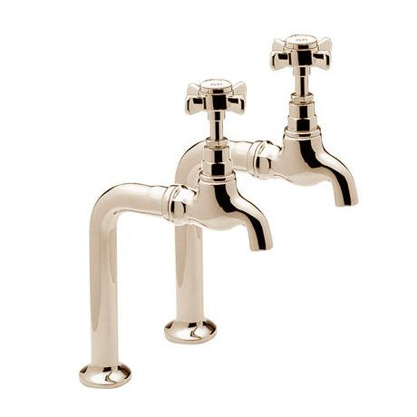 Tre Mecarti - Pair of Bib Taps and Stands - Antique Gold -1087
