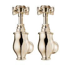 Tre Mercati - Pair of Imperial Globe Bath Taps - Antique Gold Plated - 1093