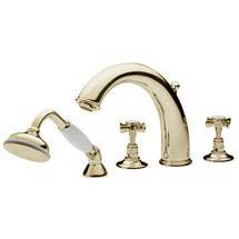 Tre Mercati - Imperial 4 Tap Hole Bath Shower Mixer Complete with Kit - Antique Gold Plated - 1095A