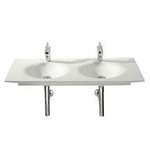Roca - Kalahari-N Double Bowl Wall Mounted Basin - 1200mm -1 Tap Hole per Bowl