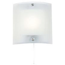 Endon - Square Curved Glass Wall Light Fitting with Pull String- 143-WB