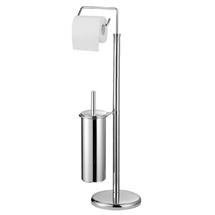 Chrome Floorstanding Toilet Brush and Roll Holder - 1600113