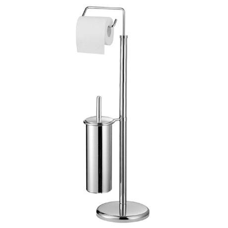 Chrome Floorstanding Toilet Brush and Roll Holder - 1600113