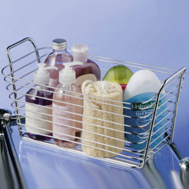 Chrome Rectangular Caddy with Handles