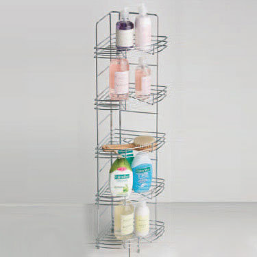 Chrome 5 Tier Wire Corner Storage Rack