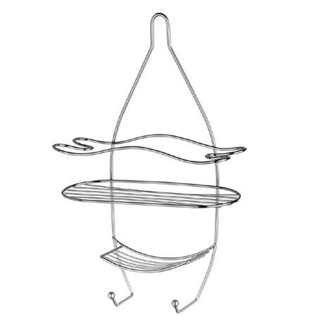 3 Tier Chrome Shower Caddy with Hooks - 1600563