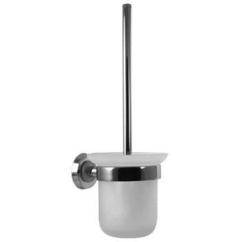 Ocean Chrome Frosted Toilet Brush & Holder
