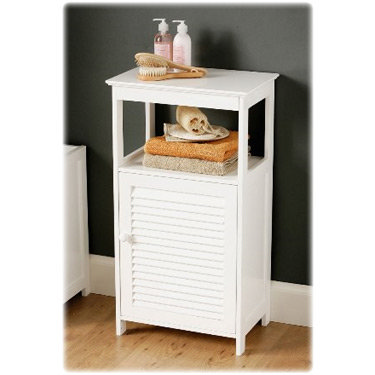 Single Shutter Door White Bathroom Cabinet w/shelf