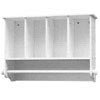 White Wood Bathroom Organiser w/ 4 Compartments & Towel Holder