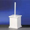 White Wooden Toilet Brush Holder with Brush