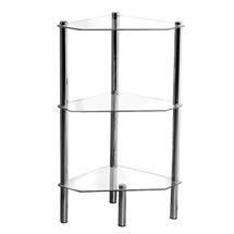 3 Tier Chrome/Glass Corner Stand