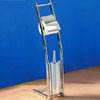 Chrome Floorstanding Arched Toilet Brush and Roll Holder
