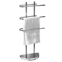 Chrome Floorstanding Towel Stand with 3 U-Shaped Arms