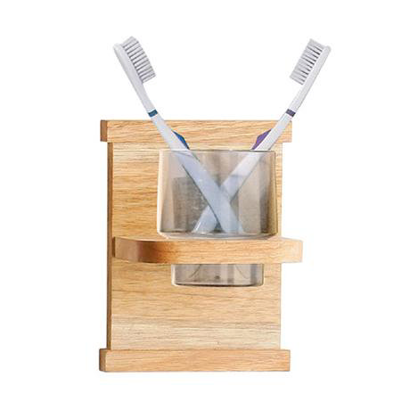 Walnut Wood Tumbler Holder with Plastic Tumbler - 1600972