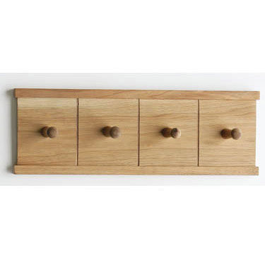  Walnut Wood 4 Peg Wall Hanger