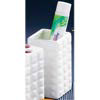Square White Bathroom Tumbler w/Risen Square Design