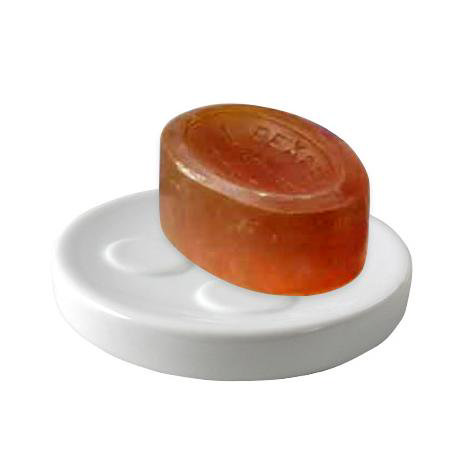 White Ceramic Soap Dish with Circles Pattern - 1601223