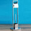 Chrome Tubular Toilet Brush and Roll Holder