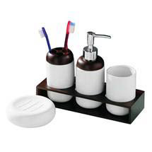 4 Piece Round Ceramic Bathroom Set