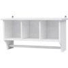 White Wood Bathroom Organiser with 3 Compartments and Towel Holder