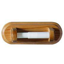 Natural Oak Wooden Wall Mounted Toilet Roll Holder 