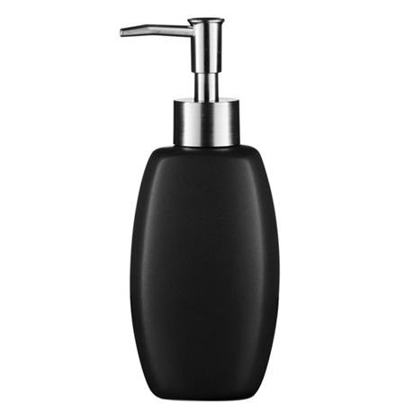 Matt Black Stoneware Lotion Dispenser - 1601328