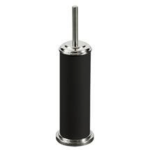 Toilet Brush Holder Cylinder with Chrome Effect - Black  - 1602003