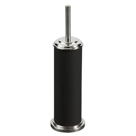 Black with Chrome Effect Toilet Paper/Brush Holder - 1602003