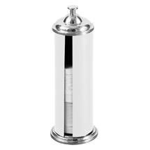 White Toilet Paper Holder with Chrome Effect Lid & Base - 1602005