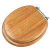 Oak Toilet Seat with Chrome Hinges