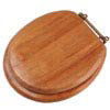 Oak Toilet Seat with Brass Colour Hinge