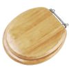 Pine Toilet Seat with Chrome Hinges