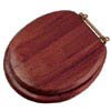 Mahogany Toilet Seat with Brass Colour Hinge