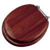 Mahogany Toilet Seat with Chrome Colour Hinge