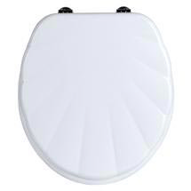 White Shell MDF Toilet Seat with Zinc Alloy Fittings - 1604089