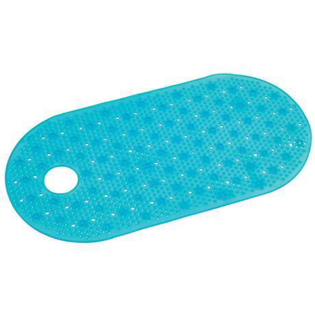 Croydex Lozenge Bath Showering Mat with Drainage Hole - Blue