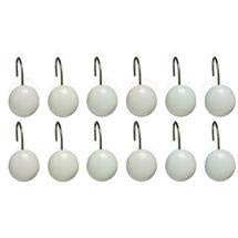 White Ceramic Shower Curtain Hooks - 1605209
