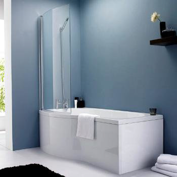 Best price for 1700mm B-Shaped Shower Bath Curved Screen Left hand option