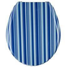 Wenko Blue Stripes Duroplast Toilet Seat - 17418100