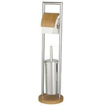  Wenko Bamboo Standing WC Set - Chrome/Wood - 17644100