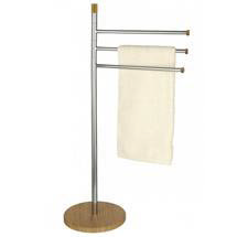 Wenko Bamboo Towel and Clothes Stand - Chrome/Wood - 17645100