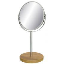 Wenko Bamboo Cosmetic Mirror - 3x magnification - Chrome/Wood - 17751100